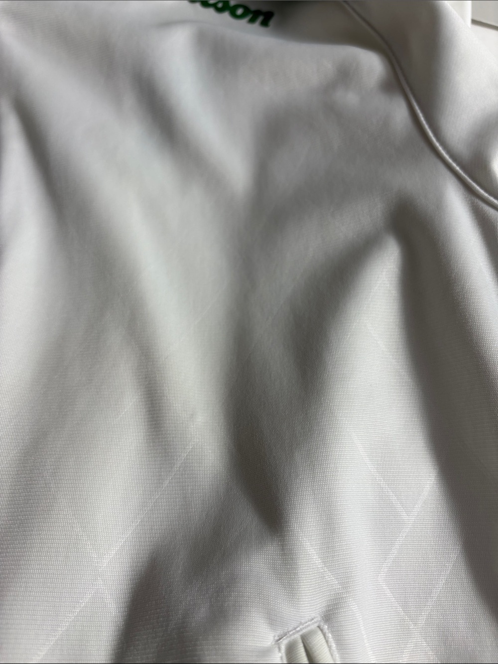 Wilson Women’s Large White Green Tennis Warm Up Track Jacket Full Zip EUC - Picture 11 of 12